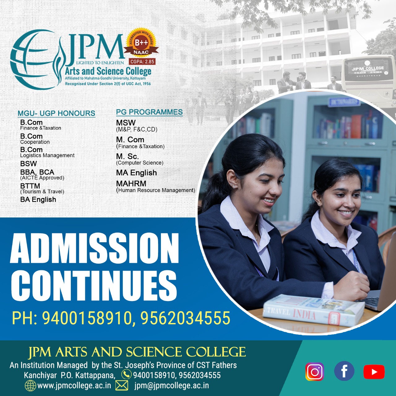 ADMISSION CONTINUES